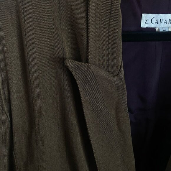 Vintage 90’s Z. Cavaricci Brown Double Breasted Blazer - Picture 3 of 5